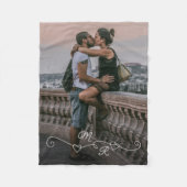 カスタム写真と絡み合った愛ハート フリースブランケット (正面)