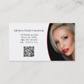 カスタム写真とQRコードの正常性プロフェッショナル 名刺 (裏面)