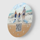 カスタム写真とQRコード情報時計 – お使いのデザイン ラージ壁時計 (傾斜)