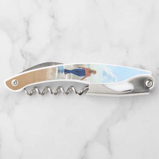 カスタム写真のウェイターのパーソナライズされたコルク栓抜き ソムリエナイフ (裏面)