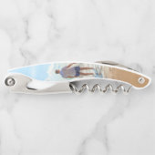 カスタム写真のウェイターのパーソナライズされたコルク栓抜き ソムリエナイフ (正面)