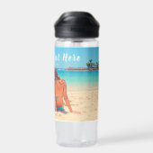 カスタム写真のウォーターボトルあなたの写真と文字 ウォーターボトル (背面)