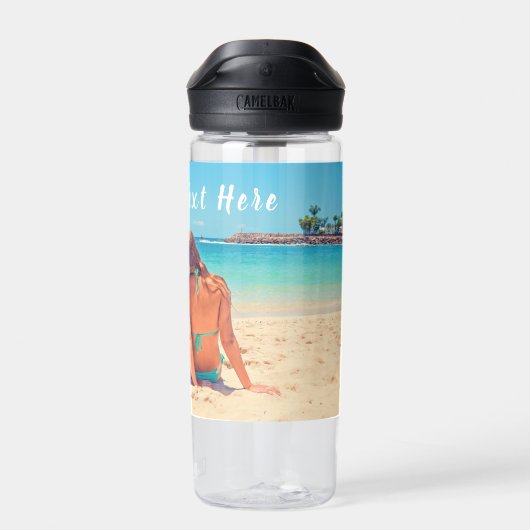 カスタム写真のウォーターボトルあなたの写真と文字 ウォーターボトル (背面)