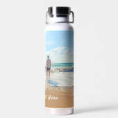 カスタム写真のウォーターボトルあなたの写真と文字 ウォーターボトル (背面)