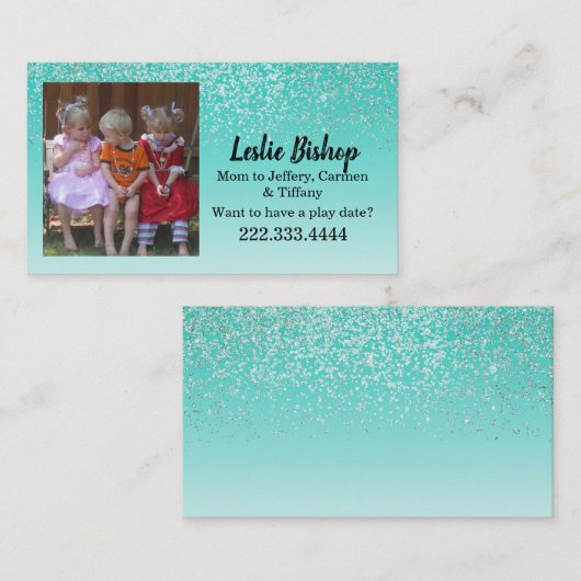 カスタム写真のキラキラのモミカード コーリングカード (正面/裏面)