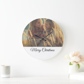 カスタム写真のクリスマスを追加パーソナライズされた ラージ壁時計 (ホーム)