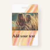 カスタム写真のクリスマスウォーターをパーソナライズされた追加 バッジ (裏面)