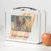 カスタム写真のクリスマスウォーターをパーソナライズされた追加 メタルランチボックス (インサイチュ)