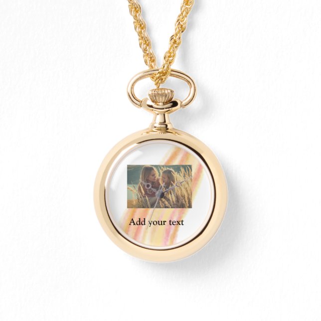 カスタム写真のクリスマスウォーターをパーソナライズされた追加 腕時計 (正面)