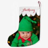 カスタム写真のクリスマスストッキング スモールクリスマスストッキング (裏面)