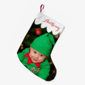 カスタム写真のクリスマスストッキング スモールクリスマスストッキング (正面 (吊り時))