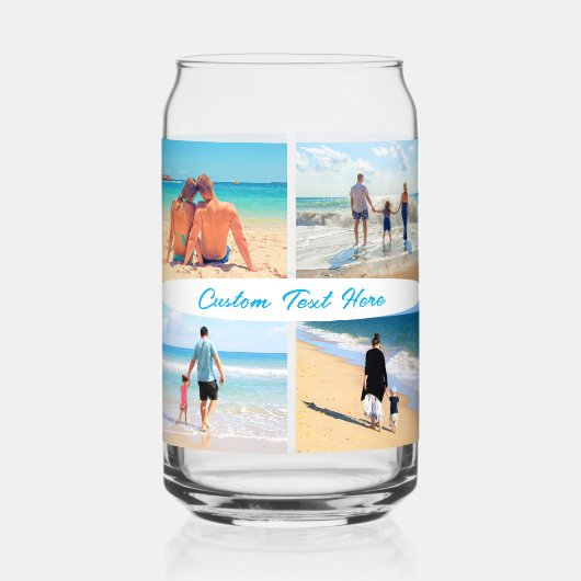 カスタム写真のコラージュと文字パーソナライズされた ガラス缶 (裏面)