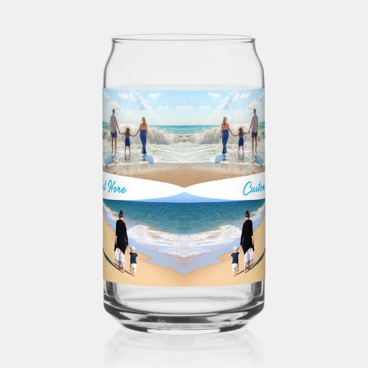 カスタム写真のコラージュと文字パーソナライズされた ガラス缶 (右)