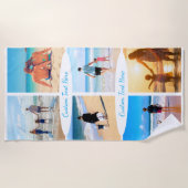 カスタム写真のコラージュと文字ビーチタオル ビーチタオル (正面)