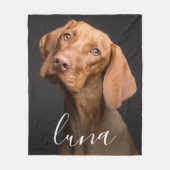 カスタム写真のパーソナライズされたペット名 フリースブランケット (正面)