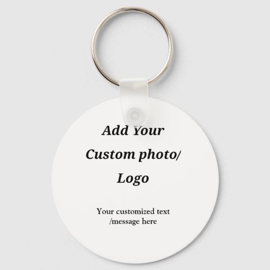 カスタム写真のロゴをテキストに追加カスタムするモダン キーホルダー (正面)