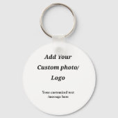 カスタム写真のロゴをテキストに追加カスタムするモダン キーホルダー (裏面)