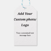 カスタム写真のロゴをテキストに追加カスタムするモダン ギフトタグ (裏面)