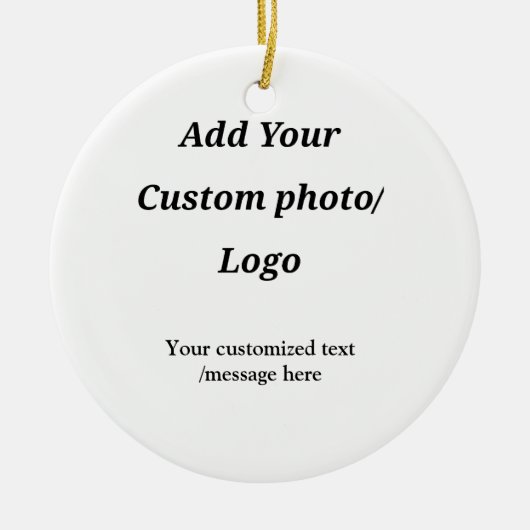 カスタム写真のロゴをテキストに追加カスタムするモダン セラミックオーナメント (正面)