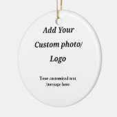 カスタム写真のロゴをテキストに追加カスタムするモダン セラミックオーナメント (左)