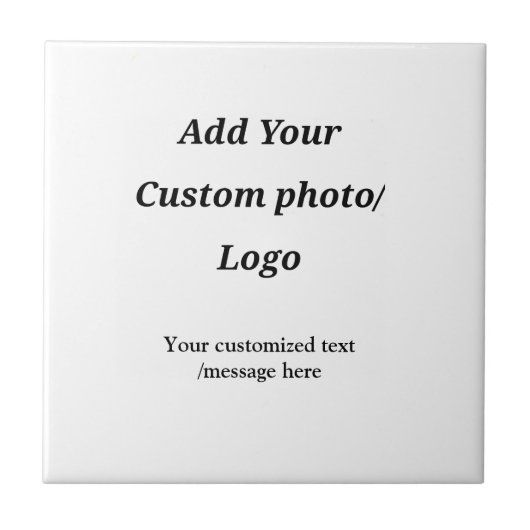 カスタム写真のロゴをテキストに追加カスタムするモダン タイル (正面)