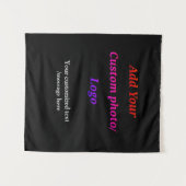 カスタム写真のロゴをテキストに追加カスタムするモダン タペストリー (正面(横))