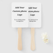 カスタム写真のロゴをテキストに追加カスタムするモダン ハンドファン (正面&裏面)