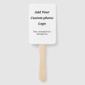 カスタム写真のロゴをテキストに追加カスタムするモダン ハンドファン (裏面)