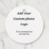 カスタム写真のロゴをテキストに追加カスタムするモダン フェイバータグ (裏面)