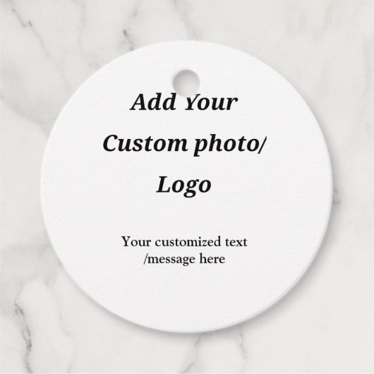 カスタム写真のロゴをテキストに追加カスタムするモダン フェイバータグ (正面)