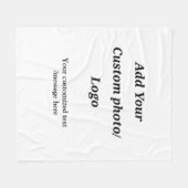 カスタム写真のロゴをテキストに追加カスタムするモダン フリースブランケット (正面(横))