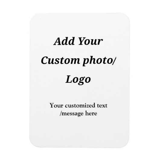 カスタム写真のロゴをテキストに追加カスタムするモダン マグネット (縦)