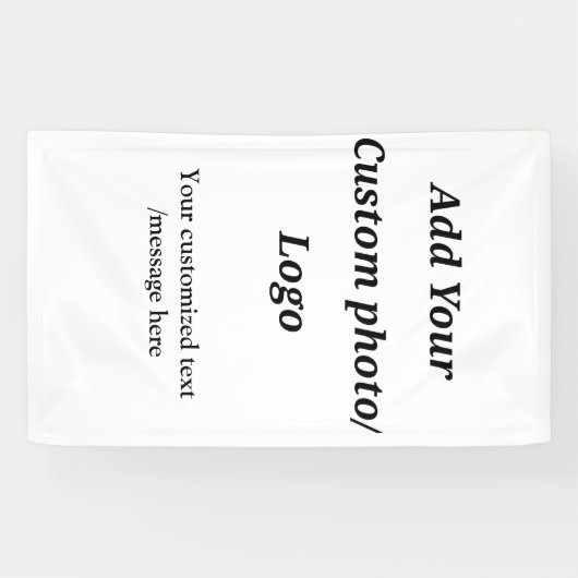 カスタム写真のロゴをテキストに追加カスタムするモダン 横断幕 (横)