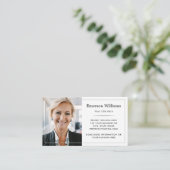 カスタム写真のロゴ白縁どエレガント薄白 名刺 (スタンド正面)