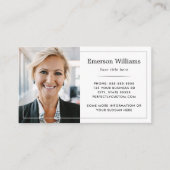 カスタム写真のロゴ白縁どエレガント薄白 名刺 (正面)