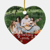 カスタム写真の両面レッドプライドのクリ縁どス セラミックオーナメント (裏面)