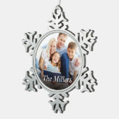 カスタム写真の作成 スノーフレークピューターオーナメント (右)