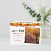 カスタム写真の保存日付秋《植物》アスペン葉 ポストカード (スタンド正面)