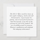 カスタム写真の名前の追加の卒業発表 招待状 (裏面)