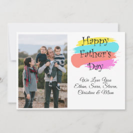 カスタム写真の名前を追加絵を描Art Faters Day Card サンキューカード