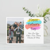 カスタム写真の名前を追加絵を描Art Faters Day Card サンキューカード (スタンド正面)