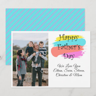 カスタム写真の名前を追加絵を描Art Faters Day Card サンキューカード