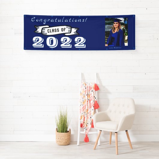 カスタム写真の名前パーソナライズされた卒業 横断幕 (インサイチュ)