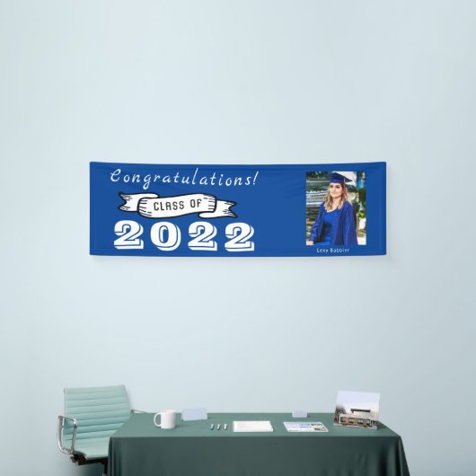 カスタム写真の名前パーソナライズされた卒業 横断幕 (トレードショー)