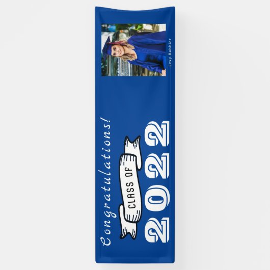 カスタム写真の名前パーソナライズされた卒業 横断幕 (縦)