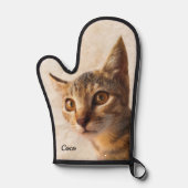 カスタム写真の名前パーソナライズされたCatテンプレート 鍋つかみ (正面)