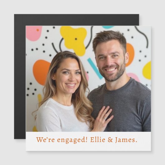 カスタム写真の名前婚約告知スクリプト (正面/裏面)