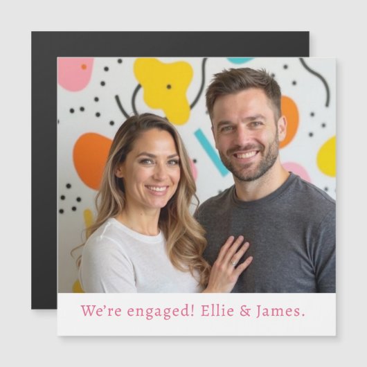 カスタム写真の名前婚約告知スクリプト (正面/裏面)