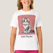 カスタム写真の名前文字ジグソーパーソナライズされたパズル Tシャツ (正面)