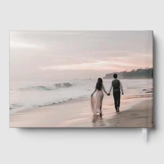 カスタム写真の名前結婚日付 ゲストブック (裏面)